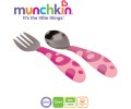 Munchkin - Set 2 tacamuri Lingurita si Furculita Inox 12L+ Roz